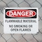 Signmission Flammable Material No Smoking Or Open Flames Danger Sign, Plastic, 14in W x 10in L, 2PK OS-2PACK-DS-P-1014-L-19370 - alternate 8
